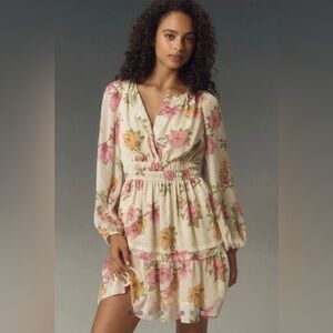 Floral Print Cream Dress